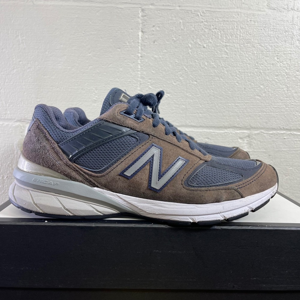 New Balance 990v5 M990NV5 Navy Brown Running Shoes Sneaker Mens 9.5 Made In USA